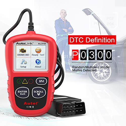 Autel Autolink AL319 Bus Can Diagnosis Multimarca 2 EOBD Auto Scanner Lee y Borra Códigos de Error de Automóviles con Interfaz Estandar OBD II 16 Pines, AL 319