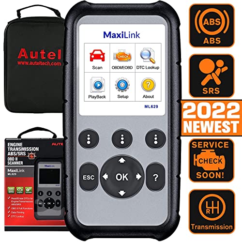 Autel MaxiLink ML629 Diagnósticos Coche OBD2 Escáner para ABS/SRS/Motor y Transmisión 4 Sistemas Diagnosticar, con Auto Vin, Prueba Lista-Versión Actualizada de ML619