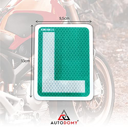 Autodomy Placa L Conductor Novel para Moto Ciclomotor Homologada Reflectante