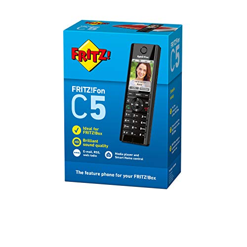 AVM FRITZ!Fon C5 International - Teléfono inalámbrico DECT, pantalla a color, telefonía HD, menú en Español, Compatible con FRITZBox con Base DECT