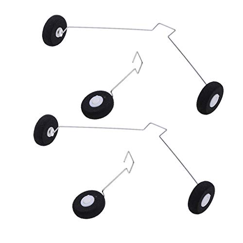 B Blesiya 4 Unids Tren de Aterrizaje de Acero Inoxidable Ruedas de Esponja para RC Avión