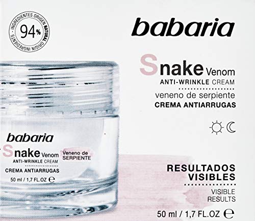 Babaria Crema Antiarrugas Veneno Serpiente Dia y Noche, Negro, 50 Mililitros