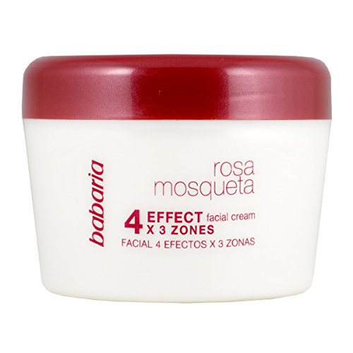 Babaria Rosa Mosqueta Crema Facial 4 Efectos Tratamiento Facial, Blanco, 125 Mililitros