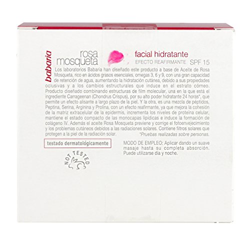 Babaria Rosa Mosqueta Crema Facial Hidratante con SPF 15 - 50 ml