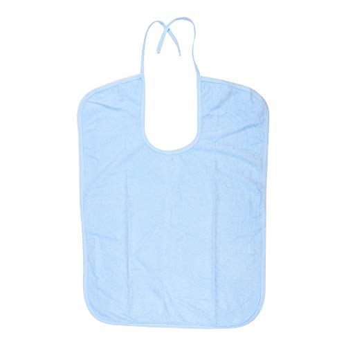 Baberos Para Adultos, Delantal Impermeable A La Hora de Comer Para Adultos Mayores Con Correa Ajustable, Protector de Ropa Lavable Para Ayuda de Comedor Para Ancianos, Personas Mayores(Blue-50*70)