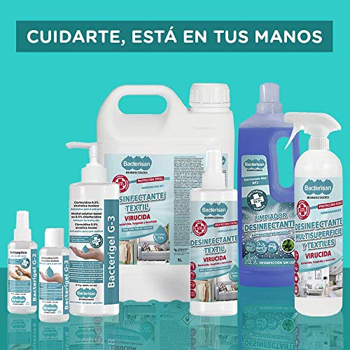 BACTERISAN Bacterigel G-3 500ml Gel de manos desinfectante autosecante| Antiséptico para la piel sana | Testado bajo control dermatológico y pediátrico