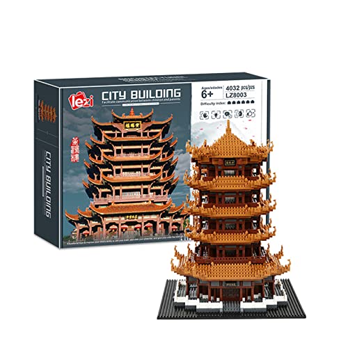 BAIDEFENG 4032pcs + Torre de grúa Amarilla Chino Antiguo Famosa construcción Micro Modelo Bloques, Mini Ladrillos partícula 3D Rompecabezas dejo Juguetes para niños Adultos para niños Regalo