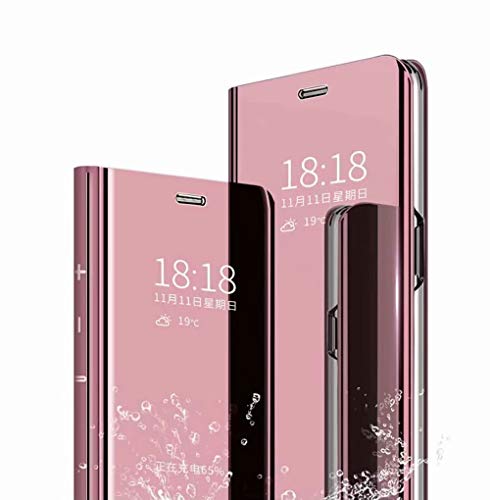 BAIDIYU Funda para Samsung Galaxy A02, Carcasa Protectora Tapa de Espejo Inteligente, Protección Integral. Carcasa Funda para Samsung Galaxy A02.(Oro Rosa)