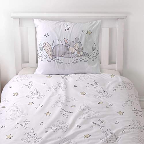 Bambi Disney Juego de ropa de cama para niñas, ropa de cama para adolescentes, REH & Hase Klopfer, funda de almohada 80 x 80 + funda nórdica 135 x 200 cm – 100% algodón