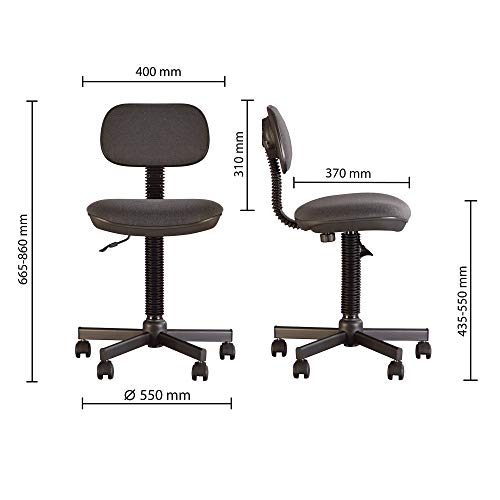 BAMBO – Silla de escritorio, infantil, ergonómica, altura del asiento de 42 cm a 56 cm, altura del respaldo ajustable, giratoria en 360°, ruedas multicolor/negras (Comics, Azul)