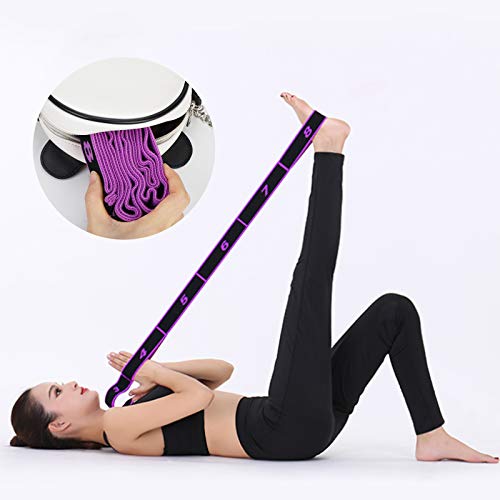 Banda de Estiramiento, Correa de Yoga Hippodance, 2 Piezas Bandas Elasticas Fitness, Banda Elástica de Resistencia con 11 Anillos para Pilates, Yoga, Fitness, Gimnasia