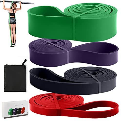 Banda de Resistencia 4 Niveles de Resistencia, Bandas Elasticas de Fitness de Látex Natural, Bandas de Ejercicios Elásticas para para Yoga, Entrenamiento de Fuerza, Pilates