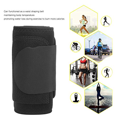 Banda para el Sudor del Vientre, Recortadora de Cintura Deportiva Delgada para el Cuerpo, Soporte Lumbar para aliviar el Dolor, Soporte para la Espalda Baja, Transpirable para(20 * 10 * 7cm-Black)