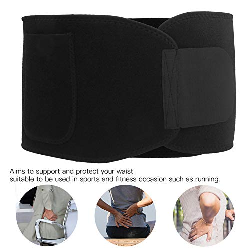 Banda para el Sudor del Vientre, Recortadora de Cintura Deportiva Delgada para el Cuerpo, Soporte Lumbar para aliviar el Dolor, Soporte para la Espalda Baja, Transpirable para(20 * 10 * 7cm-Black)