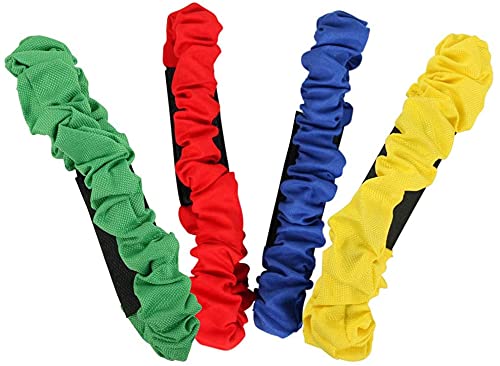 Bandas de Carrera de 3 Patas,Correas de Cuerda Elásticas 4 Piezas Bandas de Carreras de Piernas para Niños Juego de Carrera de Juego de Carrera de Relevos y Patio Trasero de Carnival Field Day