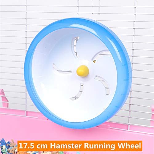 bangminda Rueda de Correr para Hámster Rueda de Ejercicio de Hámster 17,5cm Giratoria Hámster, Juguete Silencioso Giratorio con Soporte para Mascotas Pequeñas