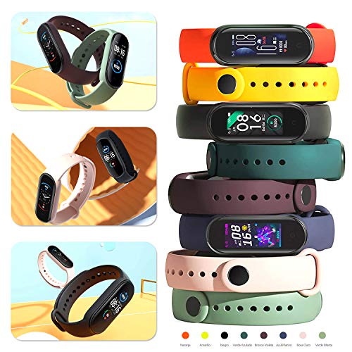 BANGTING 20 Piezas Recambio Correa Compatible con Pulseras Xiaomi Mi Band 6 / Xiaomi Mi Band 5 / Amazfit Band 5, Correas para Fundas Mi Fit 5 Funda Miband5 Pulsera Banda Reemplazo (20 Colores)