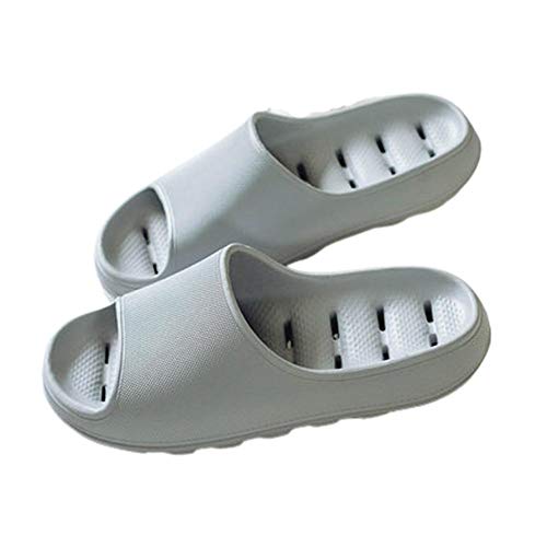 Baño de secado rápido Zapatillas de ducha Fondo suave Hueco Sandalias de secado rápido Zapatillas Hombre Zapatillas de Estar Antideslizante EVA Masajes Playa Chanclas Sandalias,gray,39-40