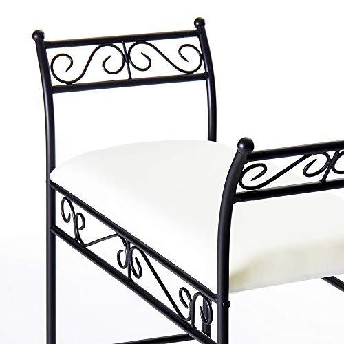 Banqueta pie de Cama de Metal Negra de 63x74x30 cm - LOLAhome