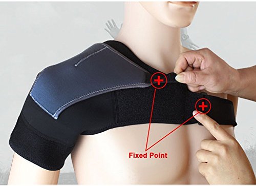 bao Core Sport ajustable hombro de compresión de calor Protective Gear – Izquierdo y Derecho Hombro Correa de Soporte Pad banda baloncesto Fitness Deportes Terapia elástico Correa Para El Hombro Wrap Negro Left Shoulder