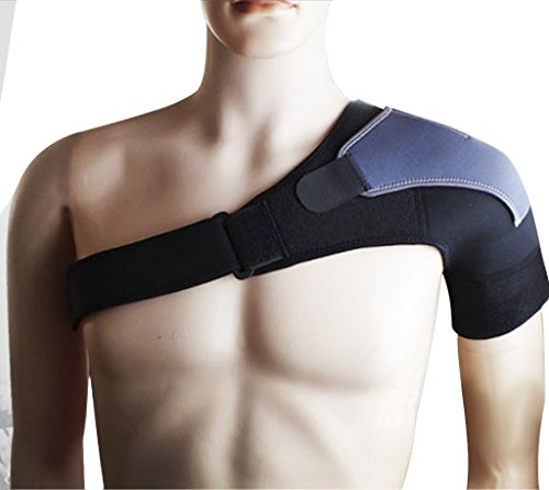 bao Core Sport ajustable hombro de compresión de calor Protective Gear – Izquierdo y Derecho Hombro Correa de Soporte Pad banda baloncesto Fitness Deportes Terapia elástico Correa Para El Hombro Wrap Negro Left Shoulder