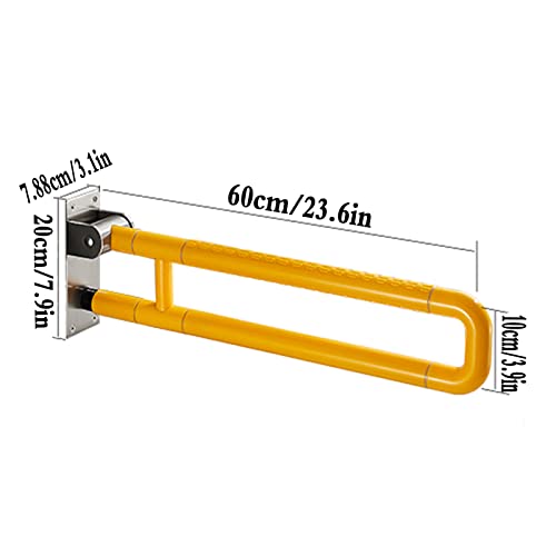 Barandilla Plegable Antideslizante Aseo,Soporte Ayuda De Baño Para Ancianos Y Minusválidos,Handicap Pasamanos De Baño,Asa De Acero Inoxidable Para Baño,Asa De Seguridad (60cm/23.6in,B)