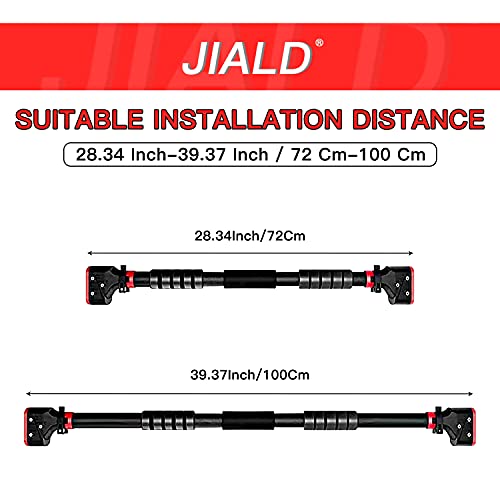 Barra de dominadas Ajustable,JIALD Hogar dominadas Barras Horizontales Barra de Entrenamiento Ajustable con Dominadas Barra sin Tornillos con una Capacidad de Carga de hasta 330 LB