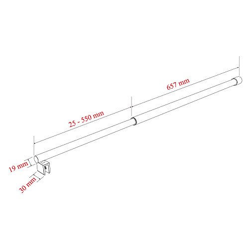 Barra de sujeción para mamparas de ducha, redonda, estabilizador de acero inoxidable, ajuste de 700-1200 mm, grosor de cristal 6-10 mm, GS21