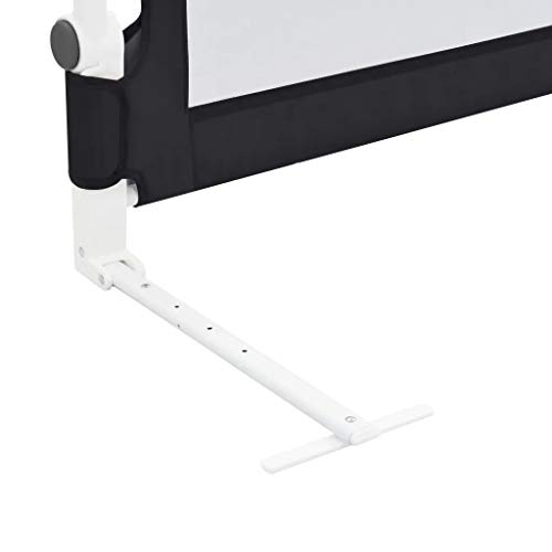 Barrera de Cama extralarga,Barandilla Plegable de La Cama Infantil 150x42 cm,Seguridad anticaidas niños,Negro