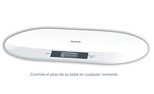 Bascula bebe digital con pantalla LCD, balanza bebe de gran precision, peso bebe desde recién nacido hasta 20kg con funciones Tara