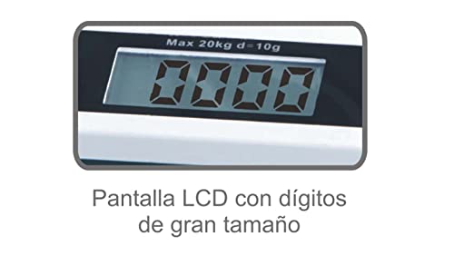 Bascula bebe digital con pantalla LCD, balanza bebe de gran precision, peso bebe desde recién nacido hasta 20kg con funciones Tara