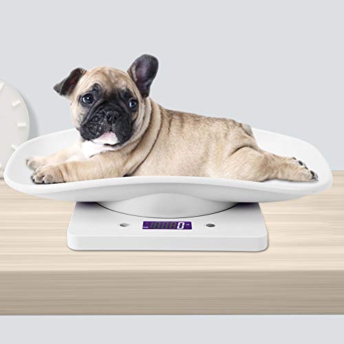 Báscula Digital para Mascotas, Ymiko Báscula Portátil para Bebés de 10kg/1g, Peso Máximo de 10 kg / 22 lb, Báscula Electrónica LCD para Recién Nacidos, Cachorros, Gatos O Animales Pequeños