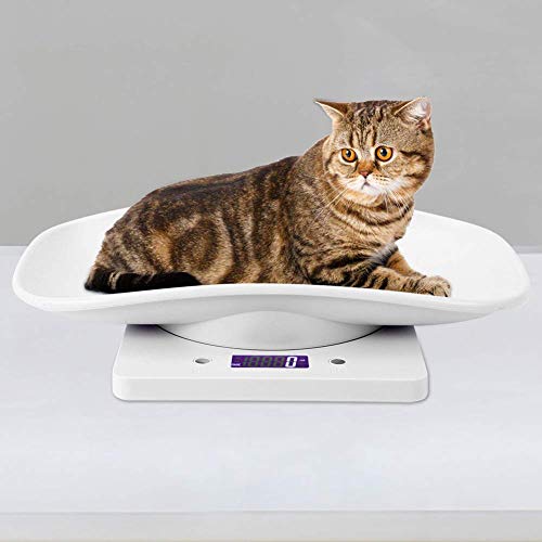 Báscula Digital para Mascotas, Ymiko Báscula Portátil para Bebés de 10kg/1g, Peso Máximo de 10 kg / 22 lb, Báscula Electrónica LCD para Recién Nacidos, Cachorros, Gatos O Animales Pequeños