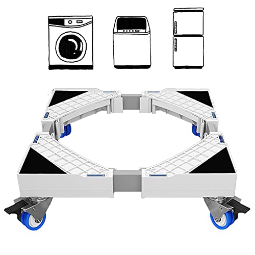 Base Lavadora,Base Móvil Ajustable de 41~64cm con 4 Ruedas 360°Giración,Base Multifuncional para Secadora y Refrigerador