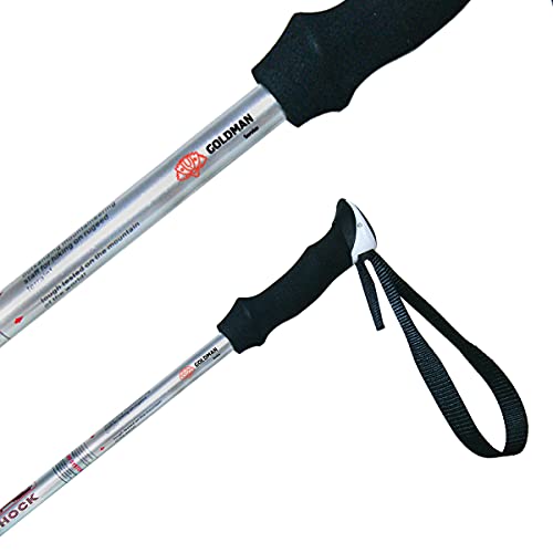 Bastón de Senderismo Pro Extensible Ajustable 62-135cm, con Palo telescópico de Aluminio Ligero para Caminar, Trekking, Marcha nórdica, Walking, Alpinismo, Viajes y Excursiones