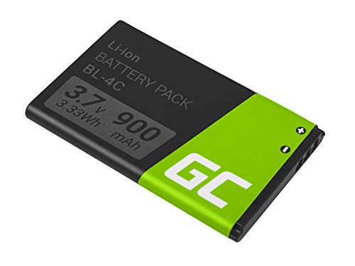 Batería de repuesto interna Green Cell BL-4C compatible con Nokia 1661 X2 6230 6300 | Li-Ion | 900 mAh 3.7 V | Batería de reemplazo para teléfono móvil del smartphone | Recargable