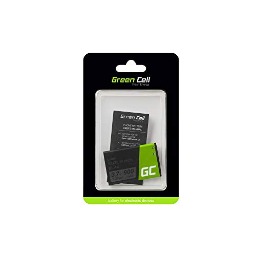 Batería de repuesto interna Green Cell BL-4C compatible con Nokia 1661 X2 6230 6300 | Li-Ion | 900 mAh 3.7 V | Batería de reemplazo para teléfono móvil del smartphone | Recargable