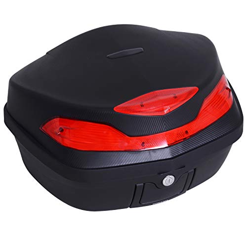 Baúl Moto Universal 48L + Llaves y Accesorios Equipaje Caja de Moto Topcase Casco para Motocicleta Ciclomotores Scooter