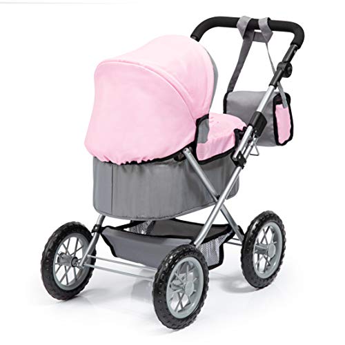 Bayer Design 13008Aa, Cochecito, Carro Muñecas Trendy, Plegable, Gris, Rosa, Color