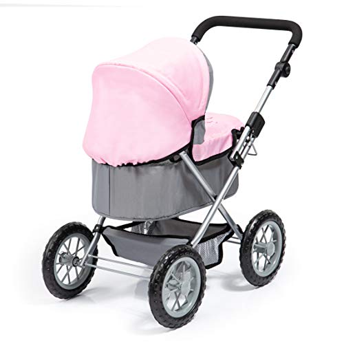 Bayer Design 13008Aa, Cochecito, Carro Muñecas Trendy, Plegable, Gris, Rosa, Color