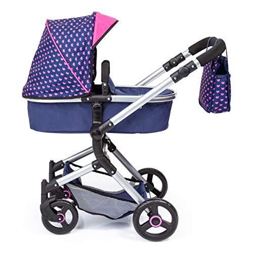 Bayer Design 18454Aa Cochecito de Muñecas "Neo Vario" Combolso Cambiador, Convertible, Plegable, Azul / Rosa