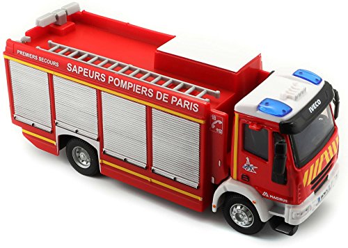 Bburago Maisto France Bburago Maisto Francia 32052 - Camión de Bomberos en Miniatura Iveco Magirus RW, Escala 1:55, Color Rojo