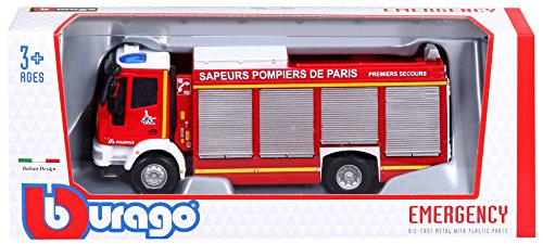 Bburago Maisto France Bburago Maisto Francia 32052 - Camión de Bomberos en Miniatura Iveco Magirus RW, Escala 1:55, Color Rojo