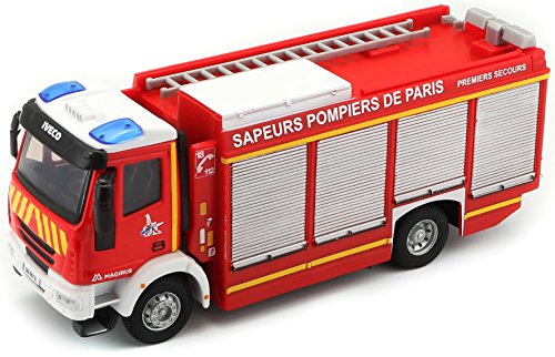 Bburago Maisto France Bburago Maisto Francia 32052 - Camión de Bomberos en Miniatura Iveco Magirus RW, Escala 1:55, Color Rojo