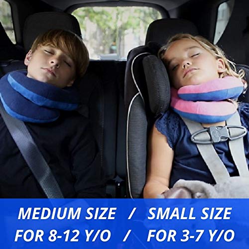 BCOZZY Almohada de Viaje con Soporte para el Mentón para Niños – Evita que la Cabeza de los Niños se Balancee en los Viajes en Coche – Soporta la Cabeza, el Cuello y el Mentón. Tamaño para Niños, Gris