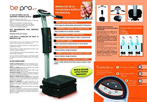 BE PRO Plataforma Vibratoria Elíptica de Fitness. Máquina para Ejercicios Musculares. Niveles de Velocidad.Fácil de Usar