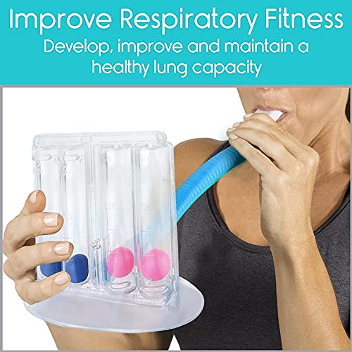 BE-STRONG Entrenador de Ejercicios de pulmón de respiración Profunda Incentivo de Capacidad Vital Aparato de Cuatro Bolas Espirómetro, Lavable e higiénico, para Personas de Mediana Edad y Ancianos