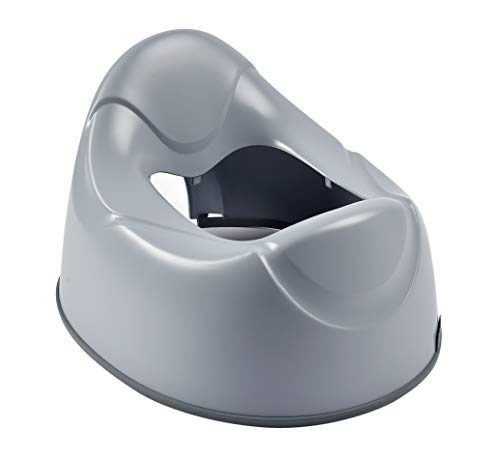 BÉABA Orinal de Aprendizaje Bebé, WC Ergonómico para Niños, Antideslizante, Higiénico, Fácil de limpiar, Asas de agarre en la taza, Fabricado en Francia, Gris