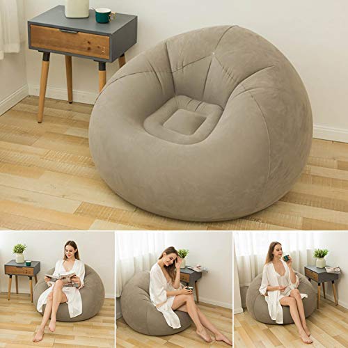 Bean Bag Chair - Sofá Inflable Flocado Plegable - Sala de Estar Al Aire Libre Bean Bag Silla Tumbona Sofá Perezoso Inflable Ultra Suave Sofá