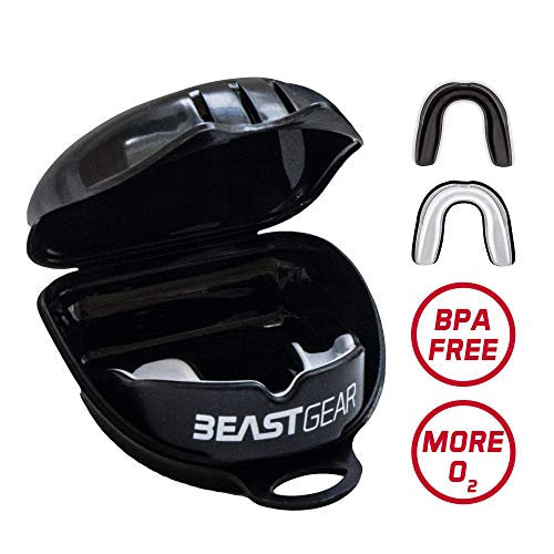 ﻿﻿Beast Gear Protector Bucal Boxeo, Rugby, Futbol Americano, Hockey, MMA y Karate - Accesorios Profesionales para Protección de la Boca y los Dientes